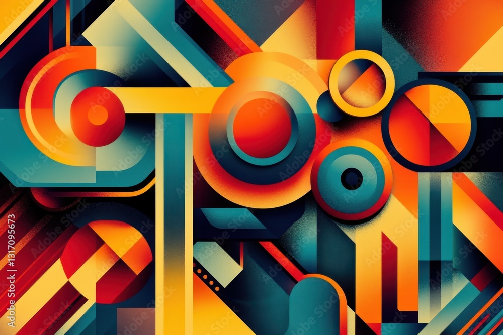Poster interlocking shapes and repeating patterns in a visual representation of productivity .