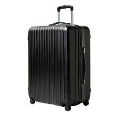 Black suitcase on isolated travel photography