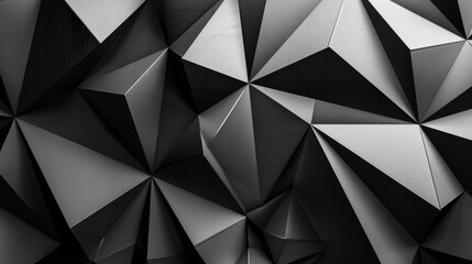 Intricate Geometric Patterns Featuring Black White And Dark Gray Triangles Polygons On Abstract Background