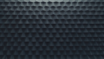 Dark Geometric Wall with 3D Folded Pattern