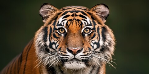 Fototapeta premium Majestic Bengal Tiger Face Striking Portrait in Natural Light Wildlife Photography
