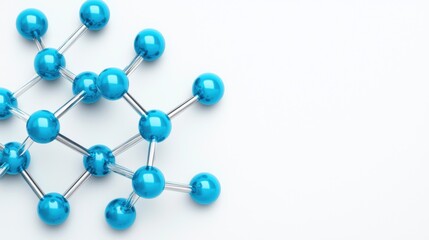 Blue Molecular Structure on White Surface in Scientific Concept Design