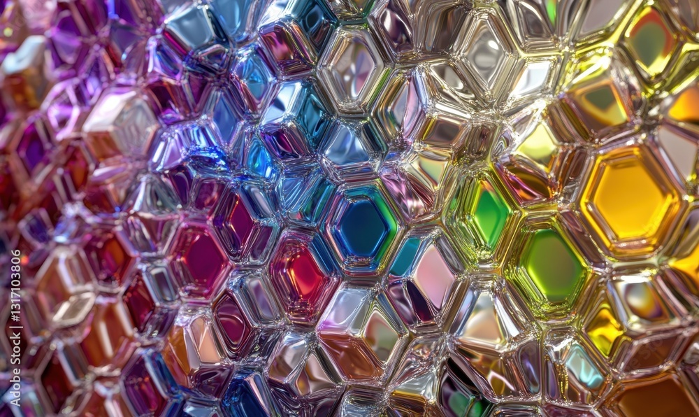 Poster colorful 3d geometric honeycomb pattern background for abstract design