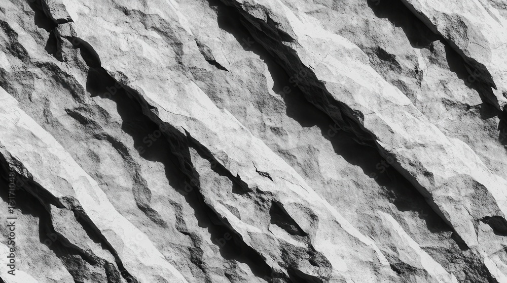 Poster textured black and white surface with dynamic patterns and shadows