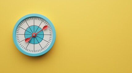 Bright Directional Compass on Yellow Backdrop for Guidance