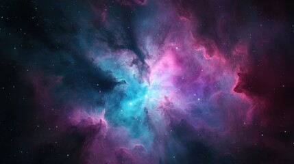 Obraz premium Vibrant Colorful Nebula in the Deep Cosmos of the Universe