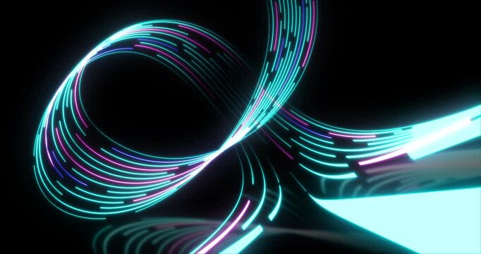 Abstract neon background. Dynamic glowing green lines flowing. Fantastic and simple wallpaper. 3d rendered image.