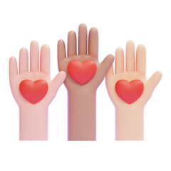 Obraz premium PNG 3D solidarity icon isolated on a white background