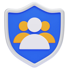 PNG 3D social security icon isolated on a white background