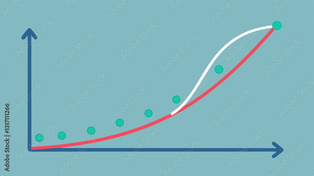 Poster graph with compounding curve a simple line graph showing a curve that starts slowly but steepens sig