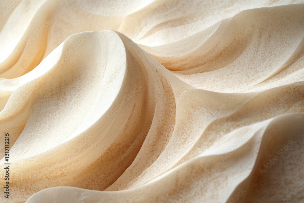 Poster abstract beige textured surface with swirling, wave-like patterns.