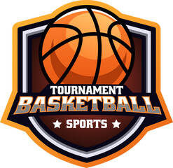 Basketball club logo, emblem, design with ball