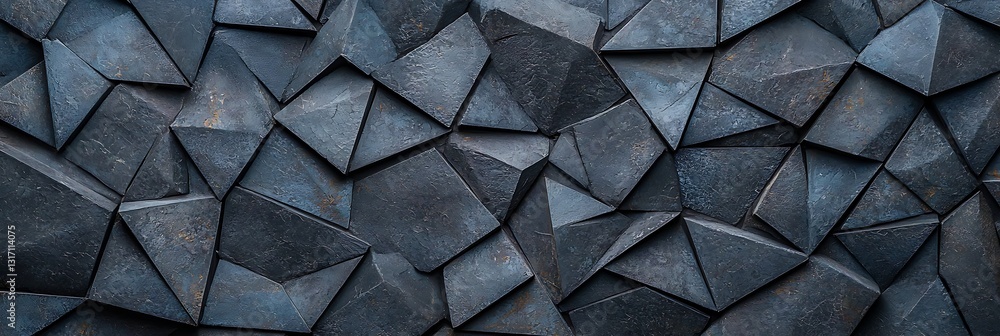 Poster a textured surface composed of dark, angular stone pieces, arranged closely together, creating a mod