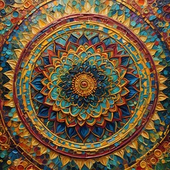 Fototapeta premium Brown Mandala Design Art – Intricate Pattern, Spiritual Geometry, Elegant Boho Decoration