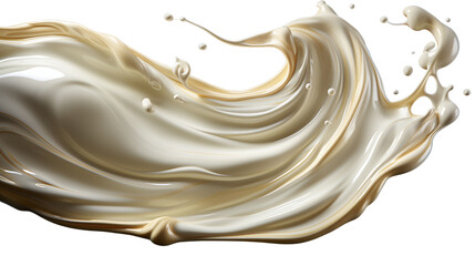 Beige Liquid Splash Elegant Abstract Texture, Dynamic Wave Design for Food Themes, isolated on transparent background.