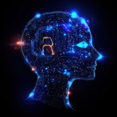 Obraz premium Smart technology symbolic marks for digital transformation