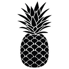 Obraz premium pineapple black silhouette vector llustration on white background