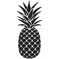 Obraz premium pineapple black silhouette vector llustration on white background