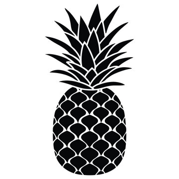 black pineapple fruit isolated white background clip art preview