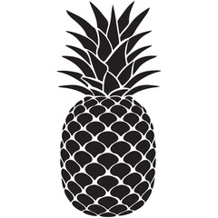 Obraz premium pineapple black silhouette vector llustration on white background