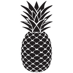 Obraz premium pineapple black silhouette vector llustration on white background