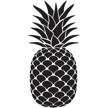 recommend clip art: pineapple black silhouette vector llustration on white background