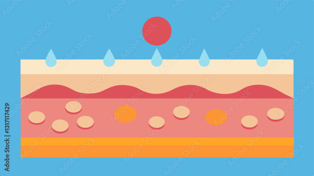 Poster skin layers a crosssection of the skin with layers labeled to show where the nanoparticles act and t