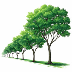 Obraz premium Lush green tree on a mound on a transparent background