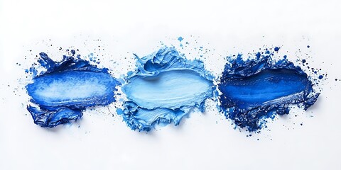 Blue paint strokes, white background