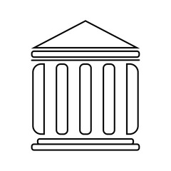 Bank building icon on white background. Symbol Editable stroke. Vector illustration EPS 10.
