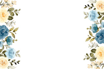 Watercolor flowers background vector for design.