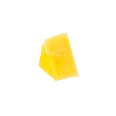Yellow Mango slices, cutout, full depth of field.