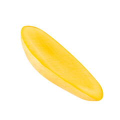 Yellow Mango slices, cutout, full depth of field.