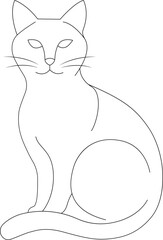 Hand drawn coloring page of cat Kids friendly a cute Vector illustration line artwork 
