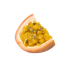 Passion Fruit sliced cutout, full depth of field.