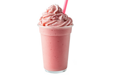 Watermelon protein shake isolated on a white background