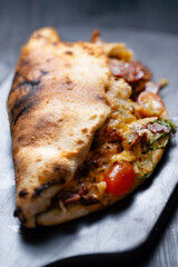 traditional italian street food stuffed pizza bread