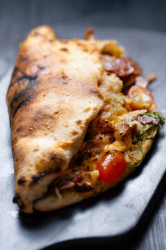 traditional italian street food stuffed pizza bread