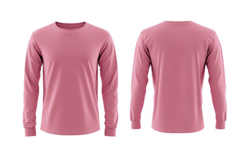 Long Sleeve T-Shirt Template. Perfect For Showcasing Designs. Front And Back Views.