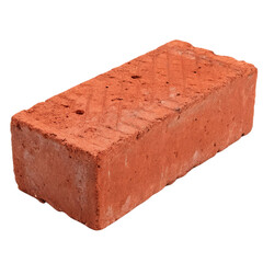 Classic red brick isolated on a transparent background