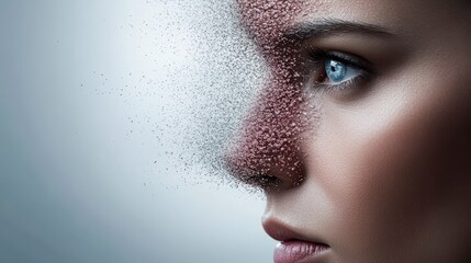 Digital ai system analyzing data networks in a circuit of human emotion futuristic environment close-up viewpoint