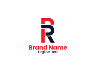 Creative PR logo. RP letter logo design. Initial letter PR uppercase monogram logo