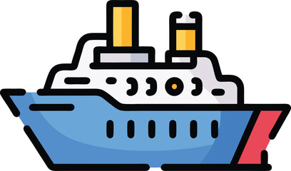 Fototapeta premium Cruise ship floating on serene waters