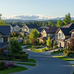 Luxurious homes in beautiful summer landscapes.
