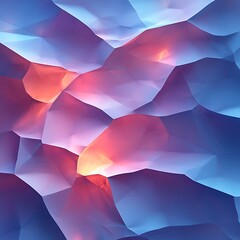 Obraz premium Abstract Low Poly 3D Render with Vivid Blue and Pink Tones and Glowing Light Sources