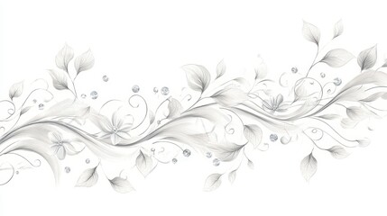 Fototapeta premium Abstract Grayscale Swirling Particles on White Background