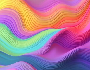 abstract 3d wavy smooth background multicolor pastel colour palette aesthetic concept generative ai