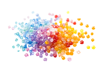 Colorful tiny candy sprinkles on white or transparent background