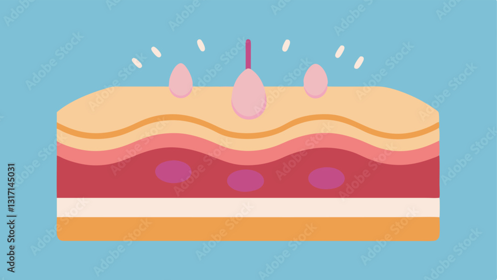 Poster skin cells a vector showing a crosssection of skin highlighting layers with arrows pointing to a moi