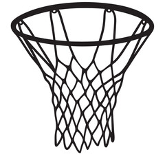 basketball net black silhouette vector llustration on white background